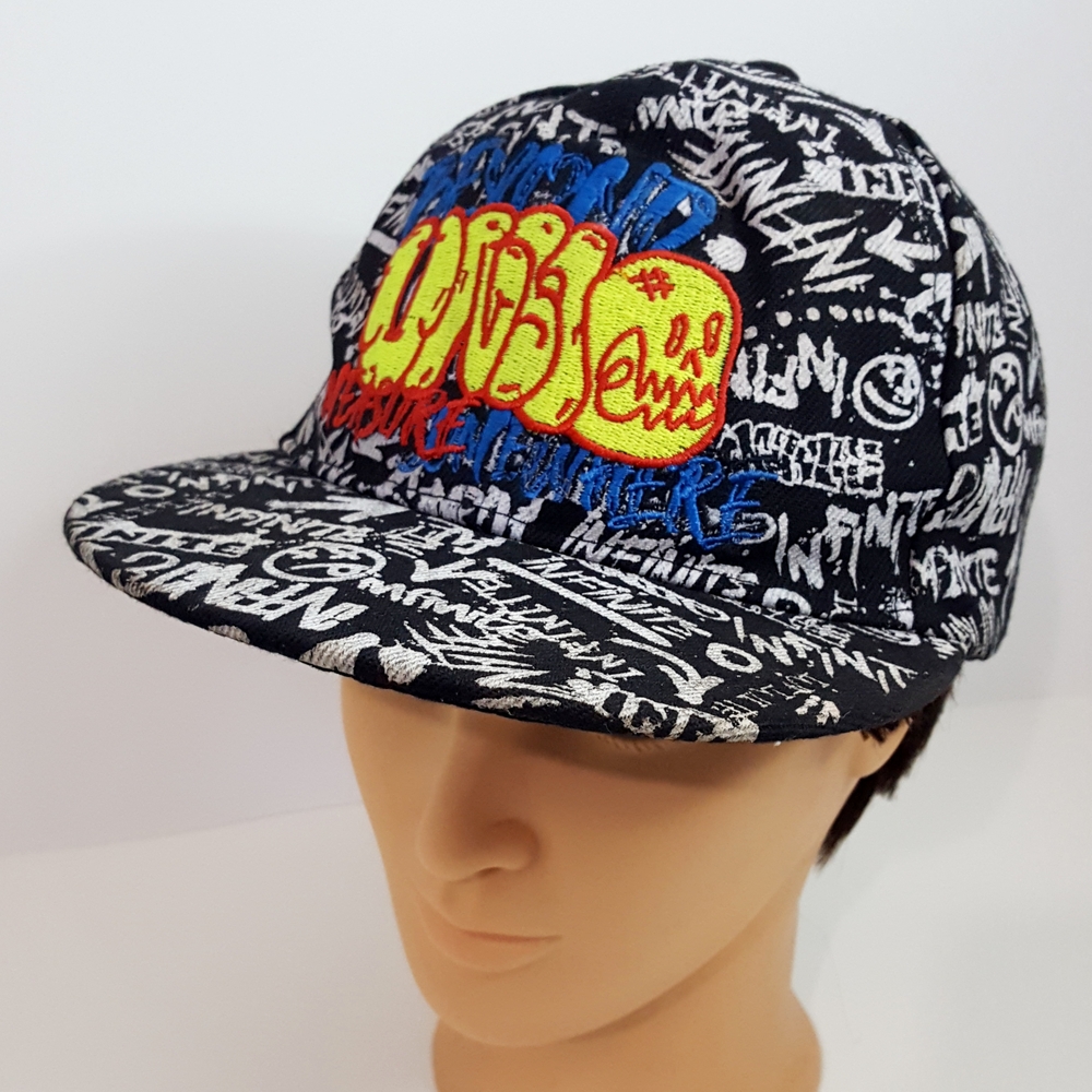 Kids Graffiti Cap🔥Black Multicolor Embroidered| Adjustable